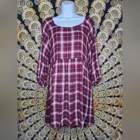 None | Dresses | Vtg Flannel Babydoll Dress | Poshmark